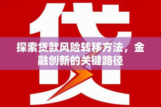 麻山探索贷款风险转移方法，金融创新的关键路径
