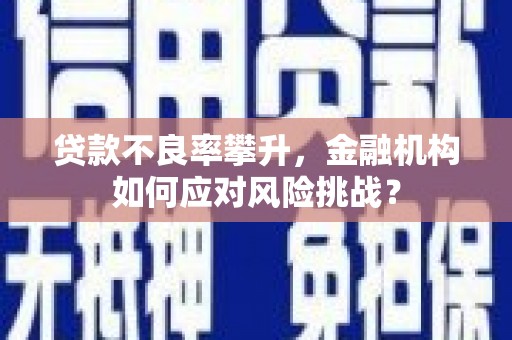 开江贷款不良率攀升，金融机构如何应对风险挑战？