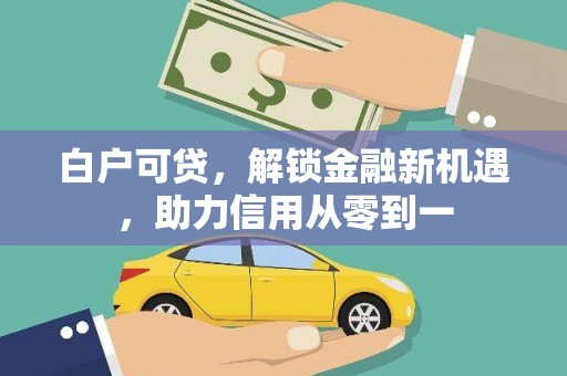 迭部白户可贷，解锁金融新机遇，助力信用从零到一