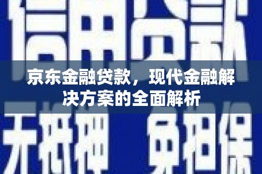 礼县京东金融贷款，现代金融解决方案的全面解析