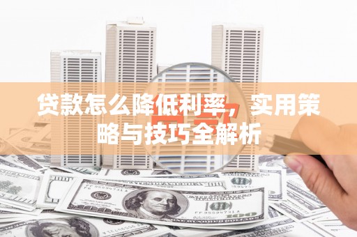 民雄贷款怎么降低利率，实用策略与技巧全解析