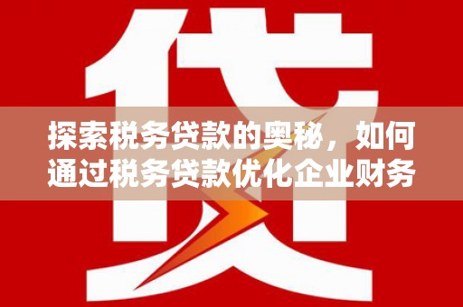 凉山探索税务贷款的奥秘，如何通过税务贷款优化企业财务