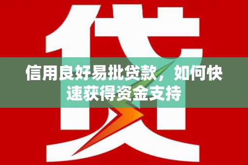 卧龙信用良好易批贷款，如何快速获得资金支持